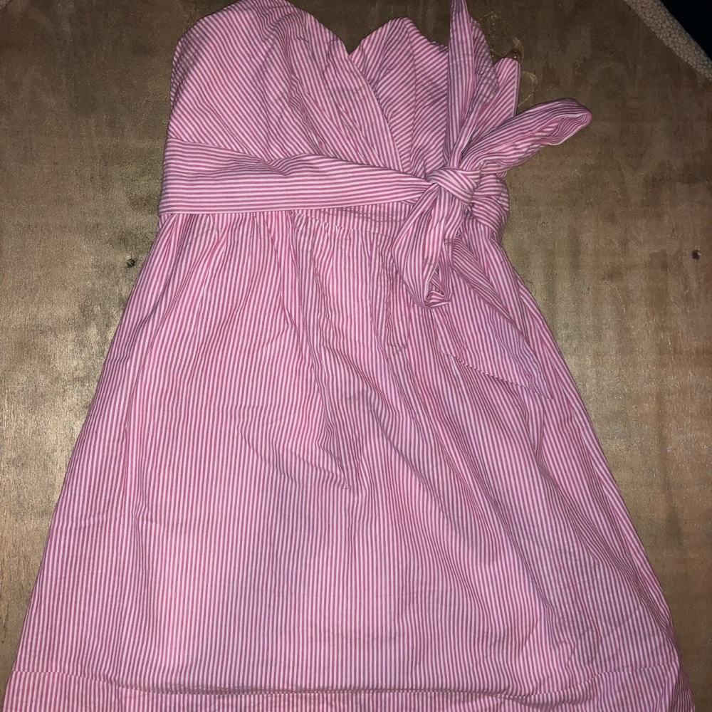 Seersucker pink and white dress!